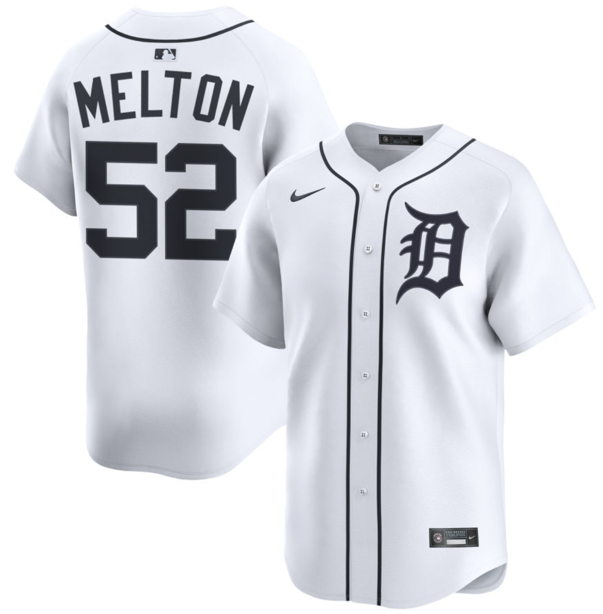 Men's Detroit Tigers Custom White 2024 Home Limited Stitched Baseball Jersey Men's Detroit Tigers Custom White 2024 Home Limited Stitched Baseball Jersey