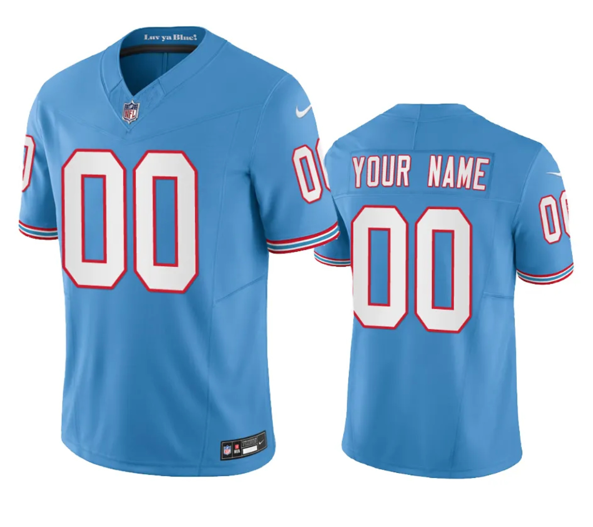 Youth Tennessee Titans Active Player Custom Blue 2023 F.U.S.E Throwback Vapor Untouchable Limited Stitched Football Jersey