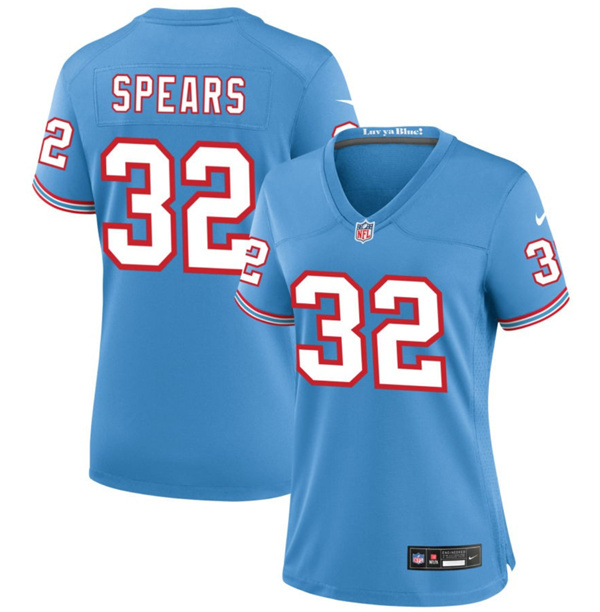 Women's Tennessee Titans #32 Tyjae Spears Blue Throwback Stitched Football Jersey(Run Small)