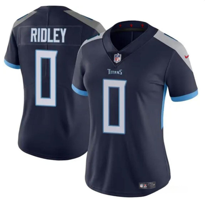 Women's Tennessee Titans #0 Calvin Ridley Navy Stitched Football Jersey(Run Small)