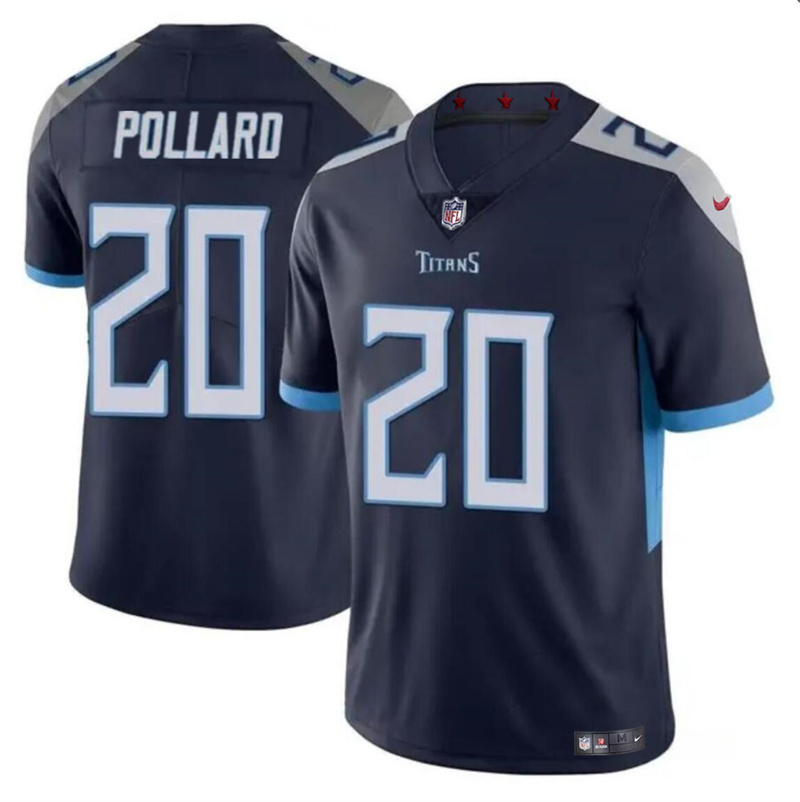 Youth Tennessee Titans #20 Tony Pollard Navy Vapor Limited Stitched Football Jersey
