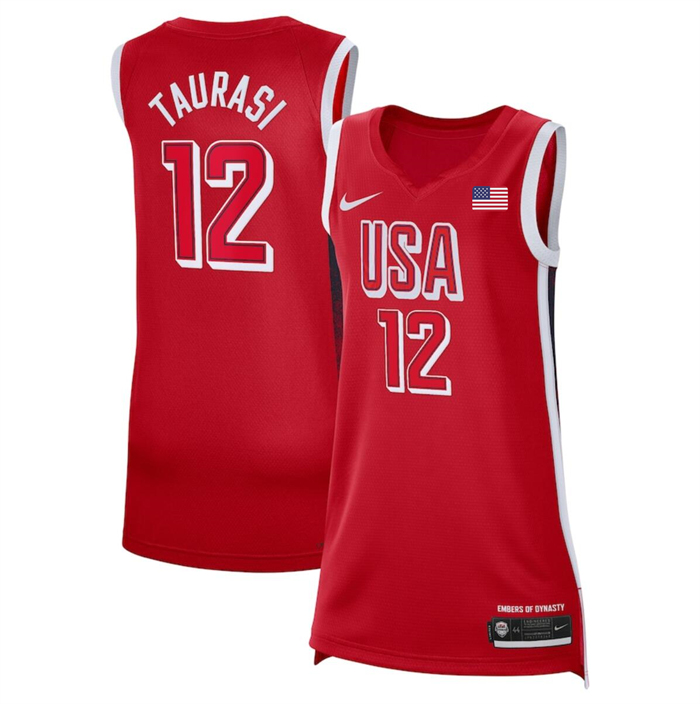 Women's USA Basketball #12 Diana Taurasi Red 2024 Swingman Stitched Jersey