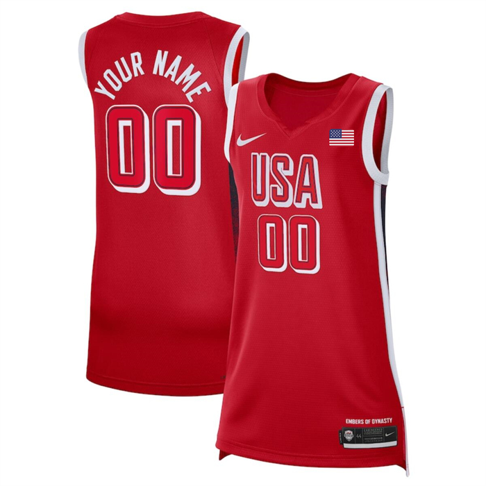 Women's USA Basketball ACTIVE PLAYER Custom Red 2024 Swingman Stitched Jersey