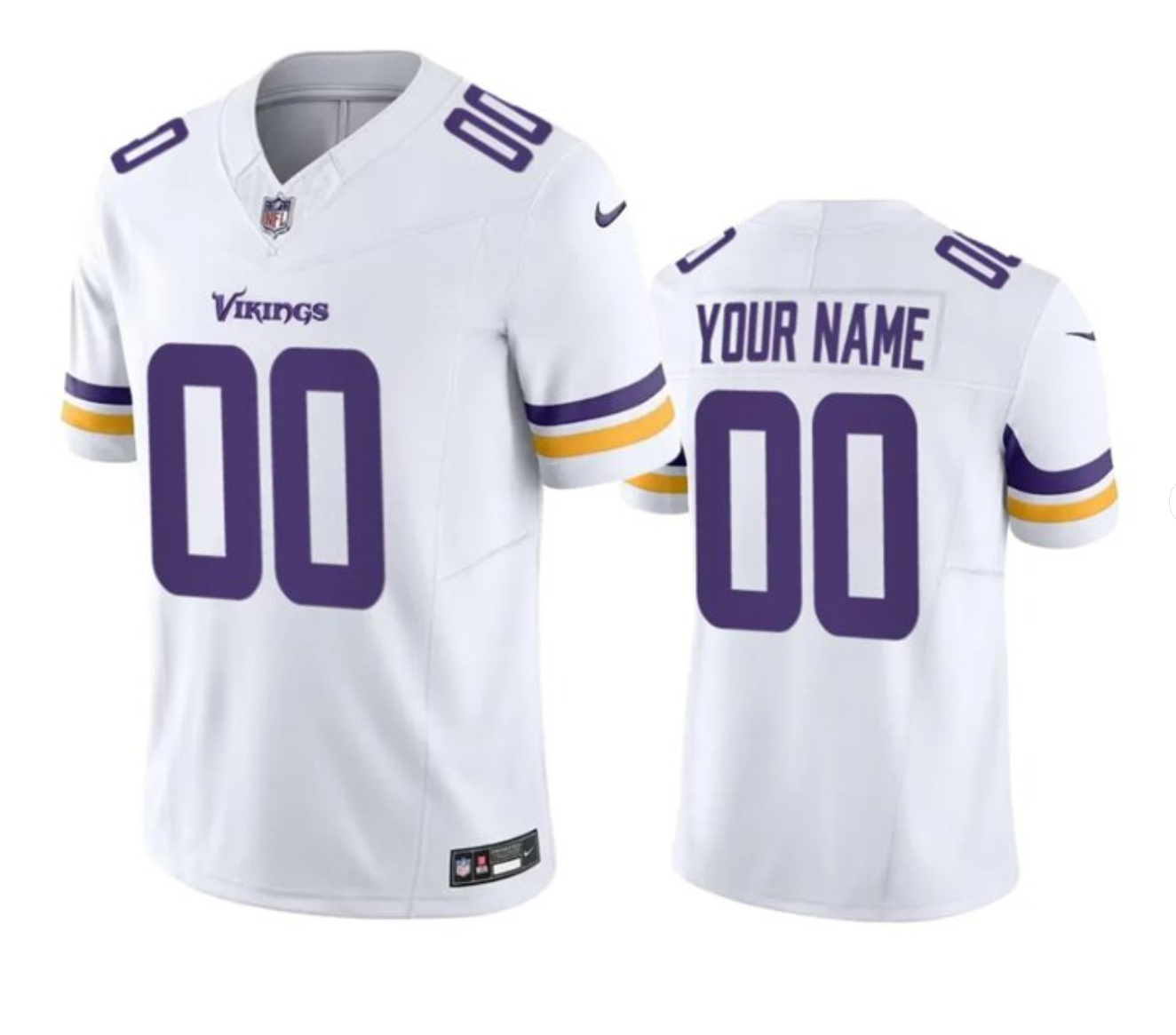 Youth Minnesota Vikings Active Player Custom White 2023 F.U.S.E. Vapor Limited Stitched Football Jersey