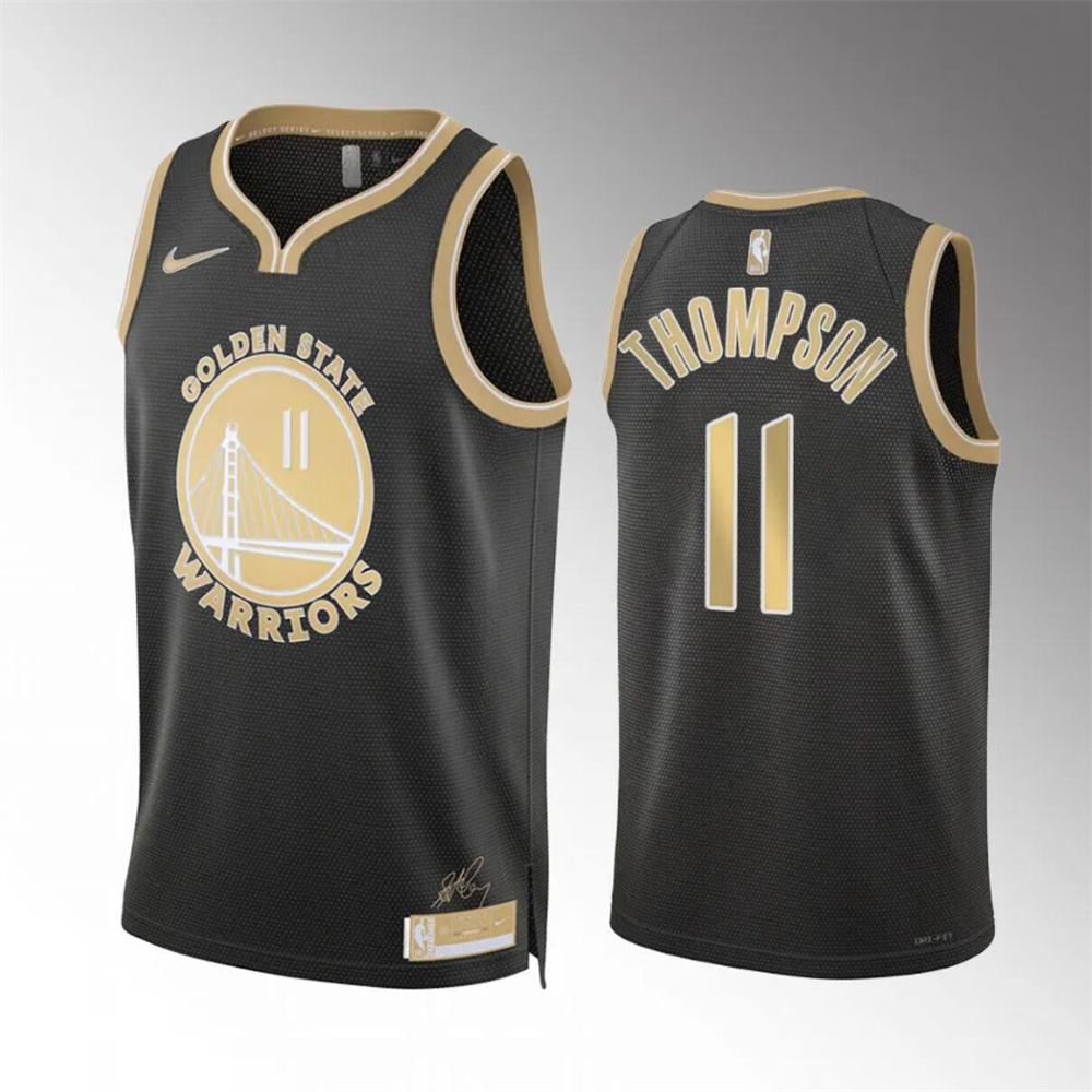 Men's Golden State Warriors #11 Klay Thompson Black 2024 Select Series Stitched Basketball Jersey