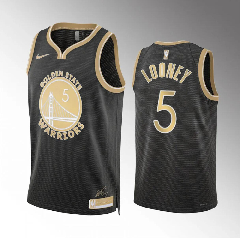 Men's Golden State Warriors #5 Kevon Looney Black 2024 Select Series Stitched Basketball Jersey