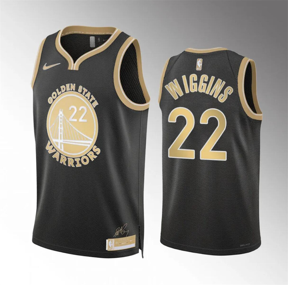 Men's Golden State Warriors #22 Andrew Wiggins Black 2024 Select Series Stitched Basketball Jersey
