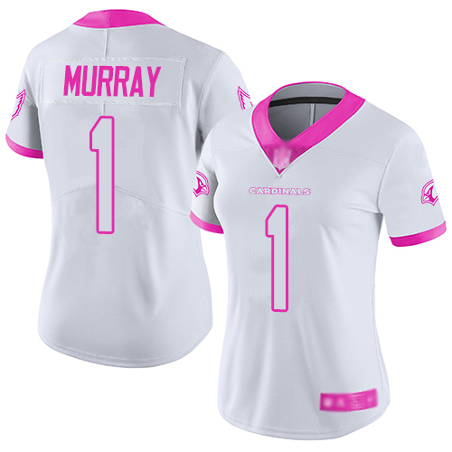 Nike Cardinals #1 Kyler Murray White/Pink Women's Stitched NFL Limited Rush Fashion Jersey