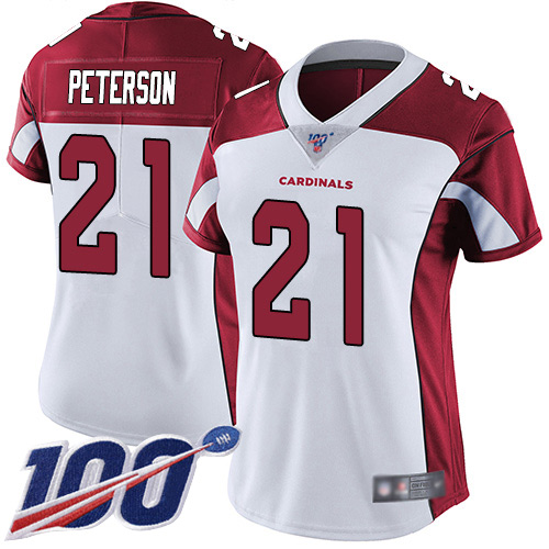 Nike Cardinals #21 Patrick Peterson White Women's Stitched NFL 100th Season Vapor Limited Jersey