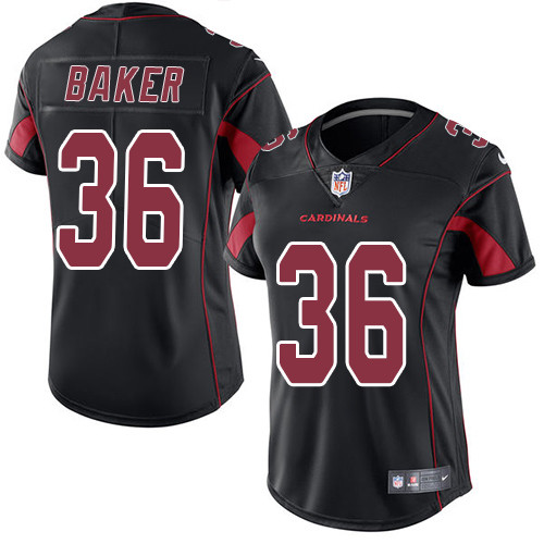 Nike Cardinals #36 Budda Baker Black Women's Stitched NFL Limited Rush Jersey