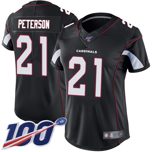 Nike Cardinals #21 Patrick Peterson Black Alternate Women's Stitched NFL 100th Season Vapor Limited Jersey