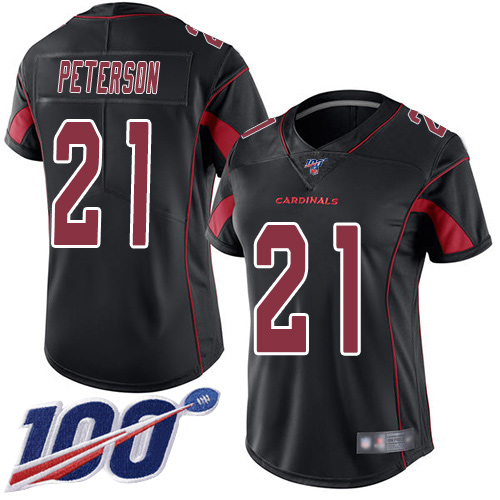 Nike Cardinals #21 Patrick Peterson Black Women's Stitched NFL Limited Rush 100th Season Jersey