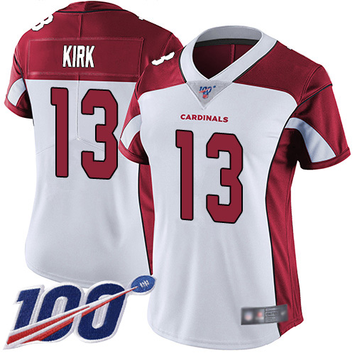 Nike Cardinals #13 Christian Kirk White Women's Stitched NFL 100th Season Vapor Limited Jersey