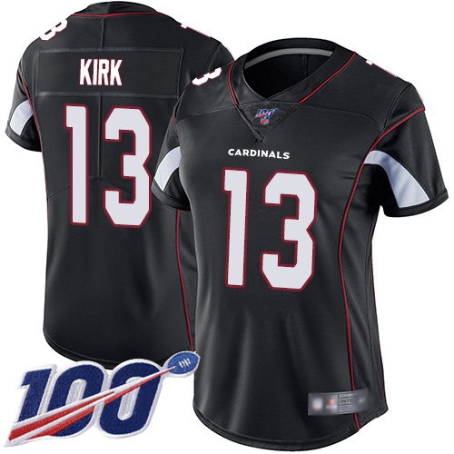 Nike Cardinals #13 Christian Kirk Black Alternate Women's Stitched NFL 100th Season Vapor Limited Jersey