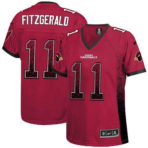 Nike Cardinals #11 Larry Fitzgerald Red Team Color Women's Stitched NFL Elite Drift Fashion Jersey
