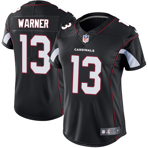 Nike Cardinals #13 Kurt Warner Black Alternate Women's Stitched NFL Vapor Untouchable Limited Jersey