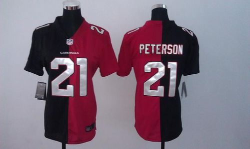 Nike Cardinals #21 Patrick Peterson Black/Red Women's Stitched NFL Elite Split Jersey