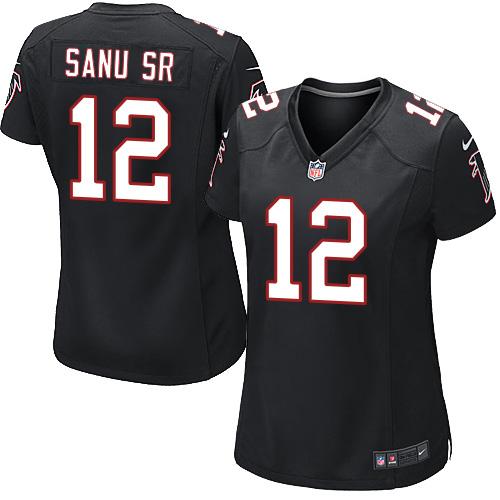 Nike Falcons #12 Mohamed Sanu Sr Black Alternate Women's Stitched NFL Elite Jersey