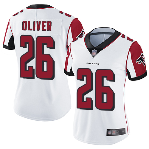 Nike Falcons #26 Isaiah Oliver White Women's Stitched NFL Vapor Untouchable Limited Jersey