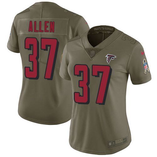 Nike Falcons #37 Ricardo Allen Olive Women's Stitched NFL Limited 2017 Salute to Service Jersey