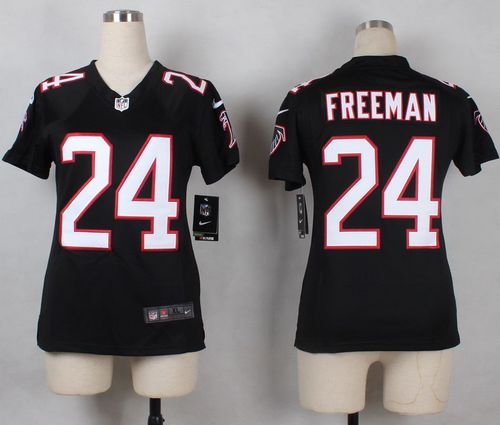 Nike Falcons #24 Devonta Freeman Black Alternate Women's Stitched NFL Elite Jersey