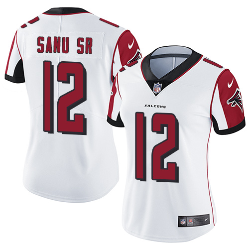Nike Falcons #12 Mohamed Sanu Sr White Women's Stitched NFL Vapor Untouchable Limited Jersey