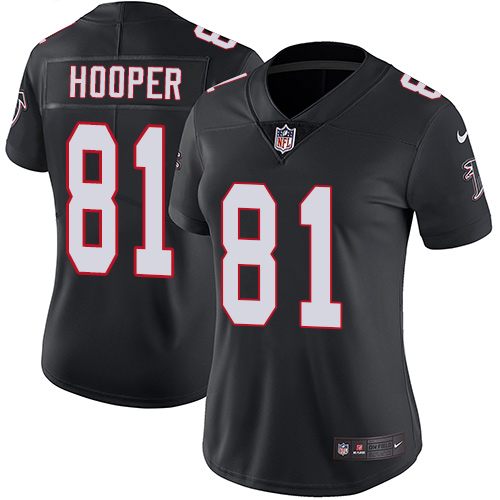 Nike Falcons #81 Austin Hooper Black Alternate Women's Stitched NFL Vapor Untouchable Limited Jersey