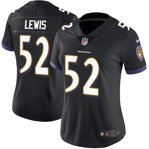 Nike Ravens #52 Ray Lewis Black Alternate Women's Stitched NFL Vapor Untouchable Limited Jersey