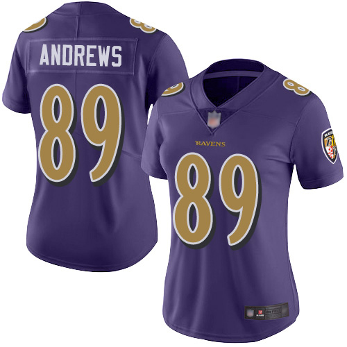 Nike Ravens #89 Mark Andrews Purple Women's Stitched NFL Limited Rush Jersey