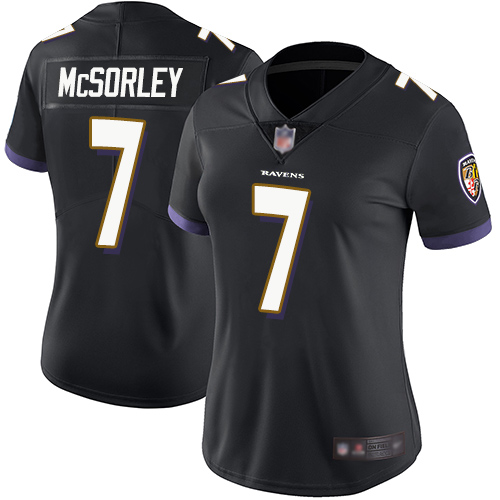 Nike Ravens #7 Trace McSorley Black Alternate Women's Stitched NFL Vapor Untouchable Limited Jersey