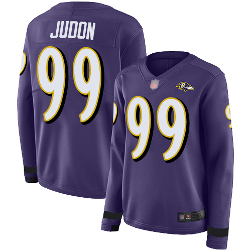 Nike Ravens #99 Matthew Judon Purple Team Color Women's Stitched NFL Limited Therma Long Sleeve Jersey