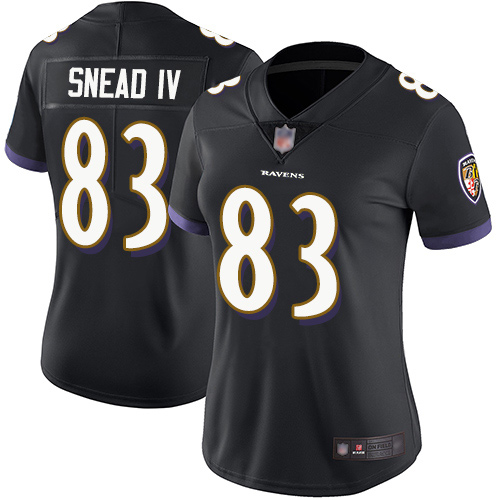 Nike Ravens #83 Willie Snead IV Black Alternate Women's Stitched NFL Vapor Untouchable Limited Jersey