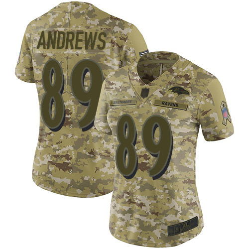 Nike Ravens #89 Mark Andrews Camo Women's Stitched NFL Limited 2018 Salute to Service Jersey