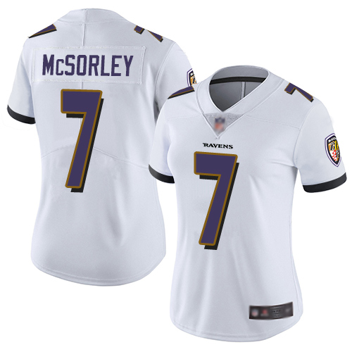 Nike Ravens #7 Trace McSorley White Women's Stitched NFL Vapor Untouchable Limited Jersey