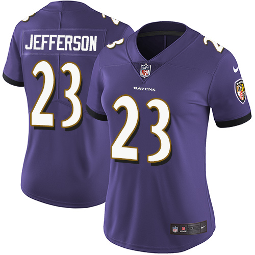 Nike Ravens #23 Tony Jefferson Purple Team Color Women's Stitched NFL Vapor Untouchable Limited Jersey