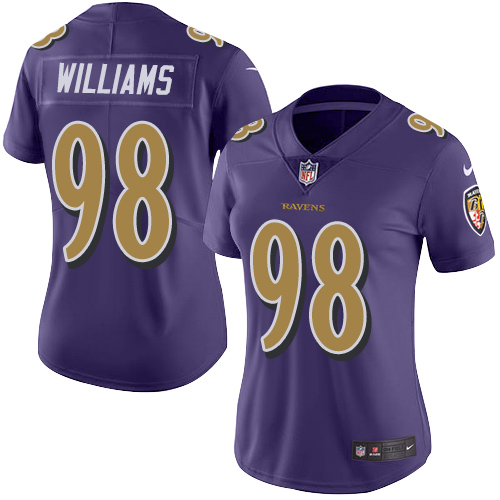 Nike Ravens #98 Brandon Williams Purple Women's Stitched NFL Limited Rush Jersey