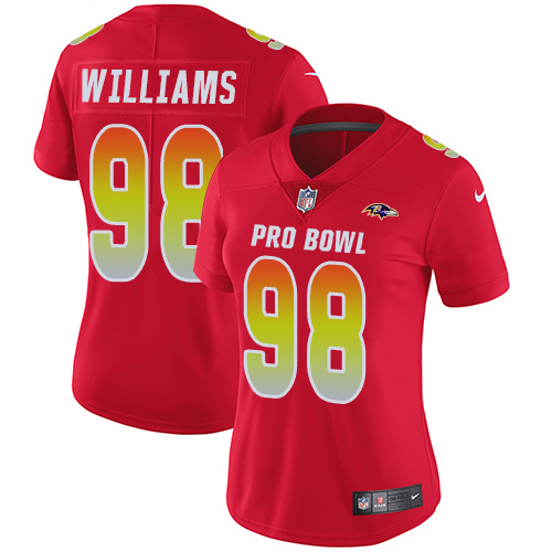 Nike Ravens #98 Brandon Williams Red Women's Stitched NFL Limited AFC 2019 Pro Bowl Jersey