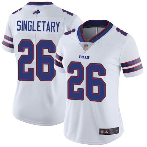 Nike Bills #26 Devin Singletary White Women's Stitched NFL Vapor Untouchable Limited Jersey