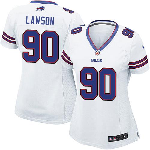 Nike Bills #90 Shaq Lawson White Women's Stitched NFL Elite Jersey