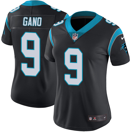 Nike Panthers #9 Graham Gano Black Team Color Women's Stitched NFL Vapor Untouchable Limited Jersey