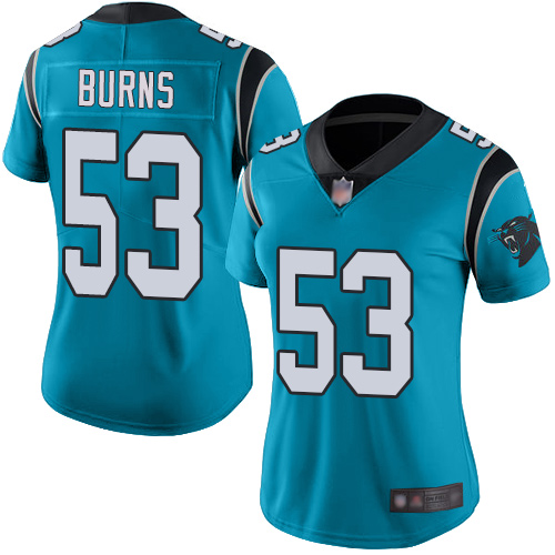 Nike Panthers #53 Brian Burns Blue Alternate Women's Stitched NFL Vapor Untouchable Limited Jersey