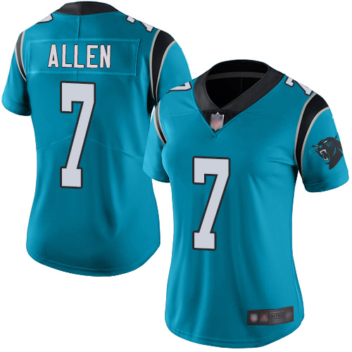 Nike Panthers #7 Kyle Allen Blue Alternate Women's Stitched NFL Vapor Untouchable Limited Jersey