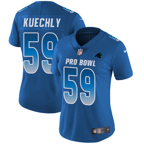 Nike Panthers #59 Luke Kuechly Royal Women's Stitched NFL Limited NFC 2018 Pro Bowl Jersey