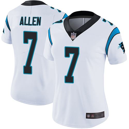 Nike Panthers #7 Kyle Allen White Women's Stitched NFL Vapor Untouchable Limited Jersey