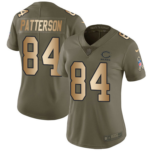 Nike Bears #84 Cordarrelle Patterson Olive/Gold Women's Stitched NFL Limited 2017 Salute To Service Jersey