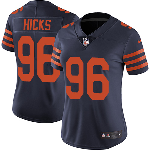 Nike Bears #96 Akiem Hicks Navy Blue Alternate Women's Stitched NFL Vapor Untouchable Limited Jersey