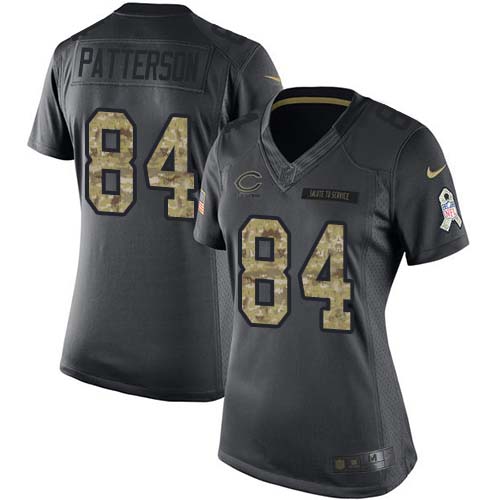Nike Bears #84 Cordarrelle Patterson Black Women's Stitched NFL Limited 2016 Salute to Service Jersey