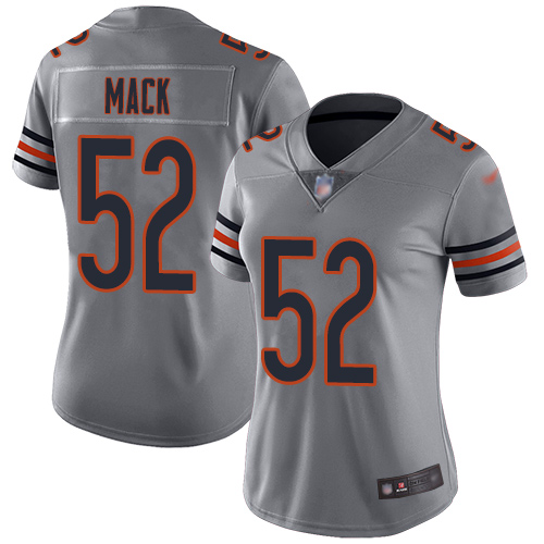 Nike Bears #52 Khalil Mack Silver Women's Stitched NFL Limited Inverted Legend Jersey