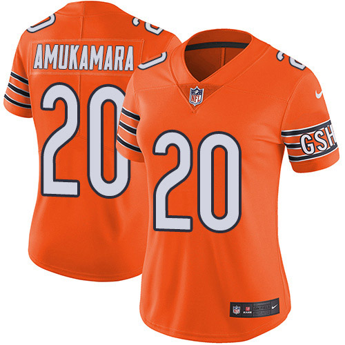 Nike Bears #20 Prince Amukamara Orange Women's Stitched NFL Limited Rush Jersey