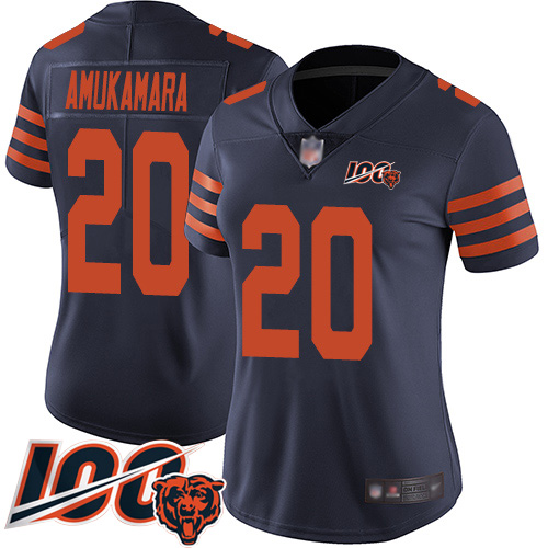 Nike Bears #20 Prince Amukamara Navy Blue Alternate Women's Stitched NFL 100th Season Vapor Limited Jersey